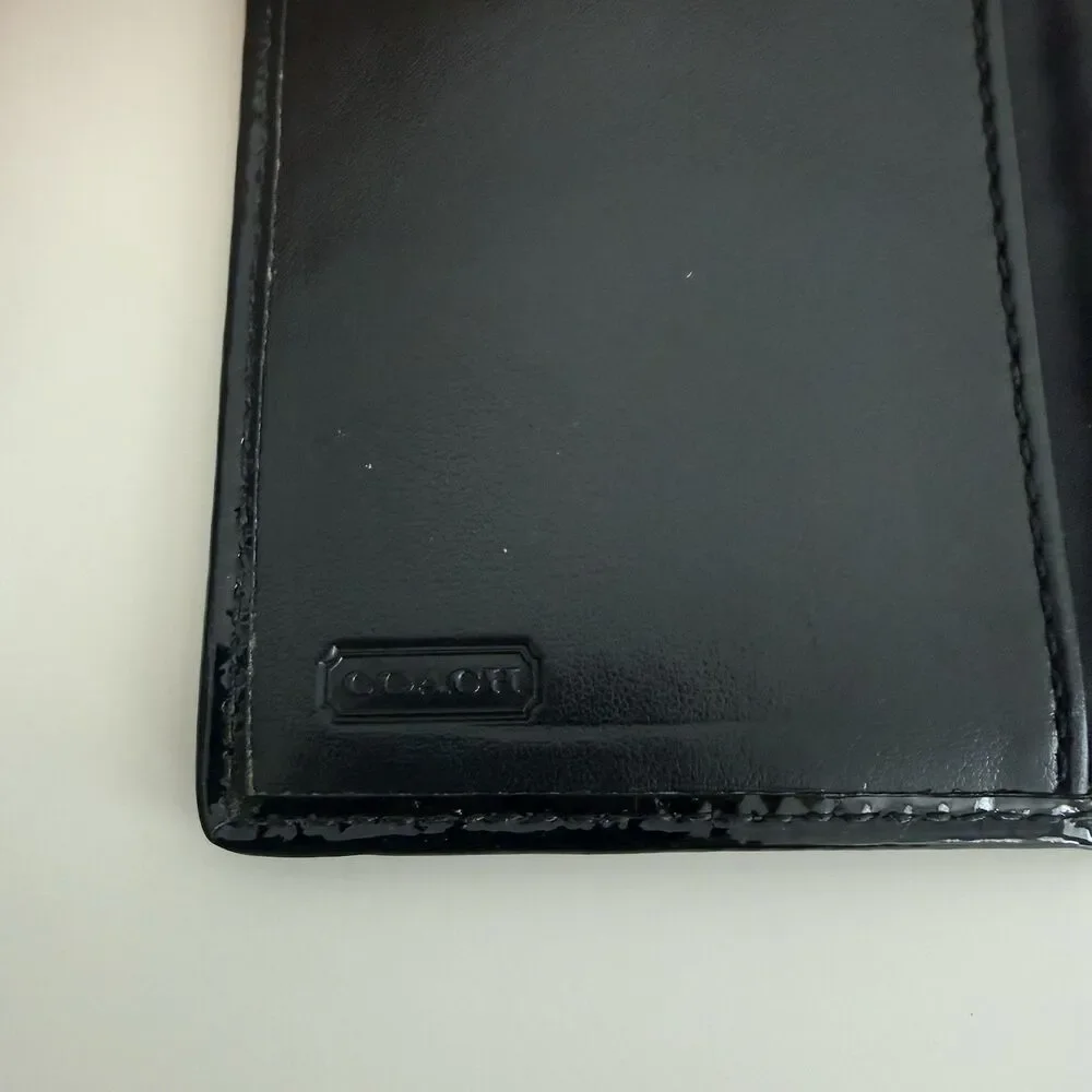 Coach Vtg Y2K Black Signature C Jacquard Long Canvas Wallet Minimalist Old Money